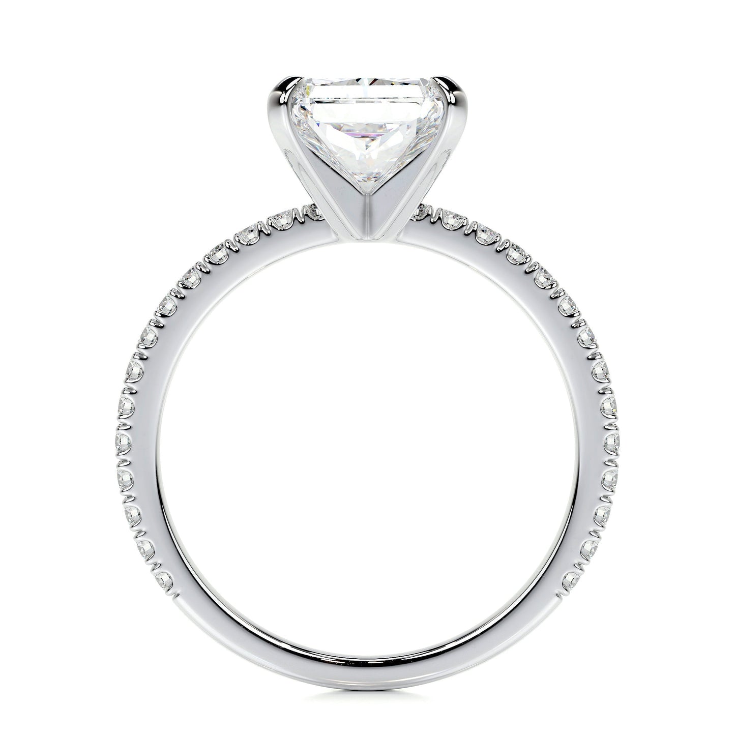 3.0 CT Radiant Solitaire CVD G/SI1 Diamond Engagement Ring