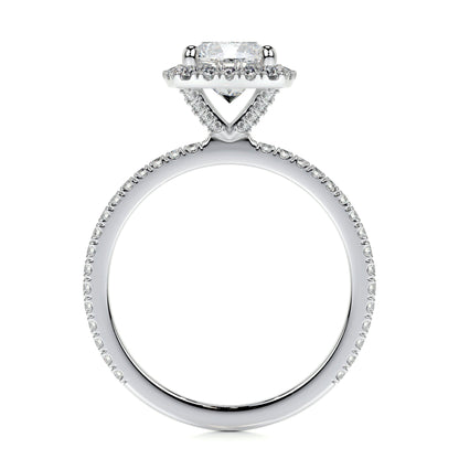 1.0 CT Cushion Halo CVD E/VS2 Diamond Engagement Ring