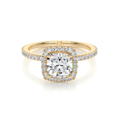 1.0 CT Cushion Halo CVD E/VS2 Diamond Engagement Ring