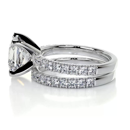 2.0 CT Princess Solitaire CVD F/VS Diamond Bridal Set