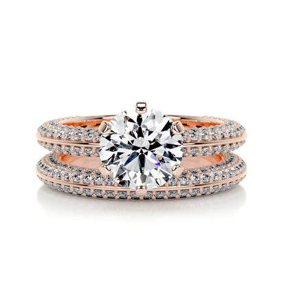 2.0 CT Round Solitaire CVD F/VS Diamond Bridal Ring Set