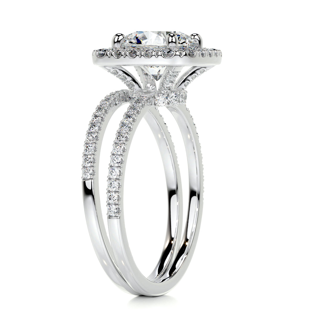 2.0 CT Round Halo CVD F/VS Diamond Bridal Set