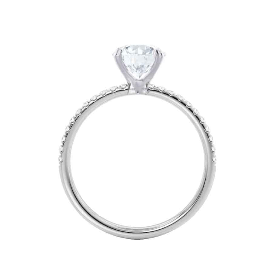 1.00 CT Round Pave Setting CVD E/VVS1 Diamond Engagement Ring