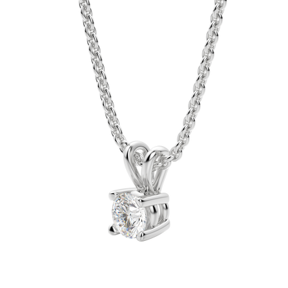 0.25 CT-1.0 CT Round Solitaire CVD F/VS Diamond Necklace