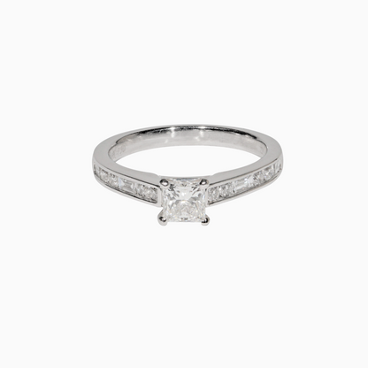 0.50 CT Princess Solitaire CVD F/VS2 Diamond Engagement Ring