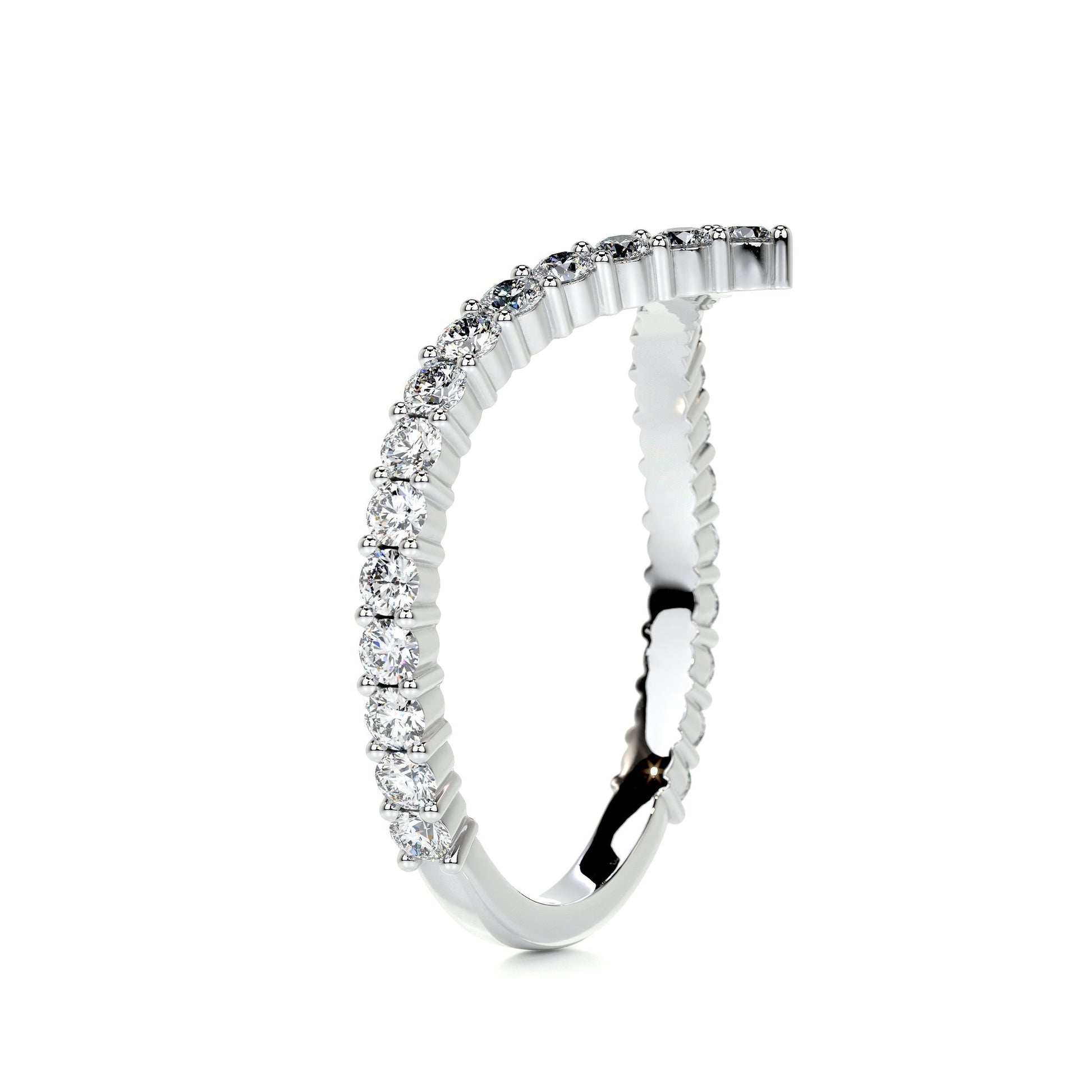 0.5ct Round EF- VVS Diamond Curved Wedding Band