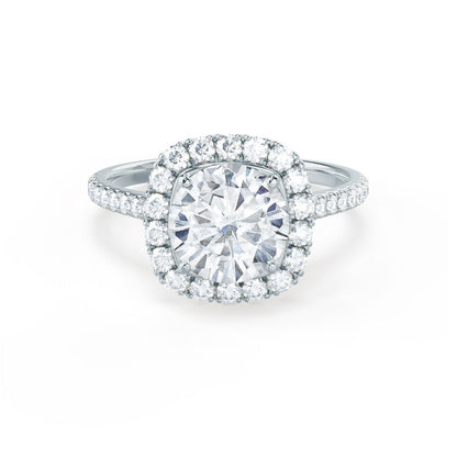 1.20 CT Round Halo CVD G/VVS1 Diamond Engagement Ring