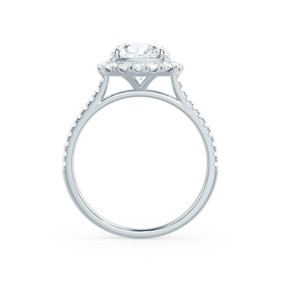 1.20 CT Round Halo CVD G/VVS1 Diamond Engagement Ring