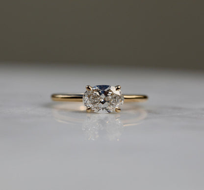 1.0 CT Oval Solitaire CVD F/VS2 Diamond Engagement Ring