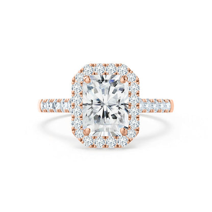 2.50 CT Radiant Halo CVD G/VS2 Diamond Engagement Ring