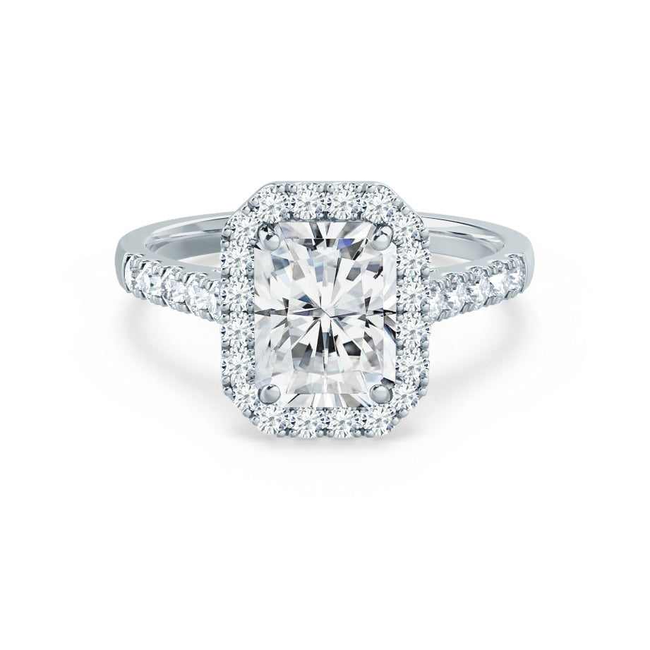 1.20 CT Radiant Halo CVD F/VVS2 Diamond Engagement Ring