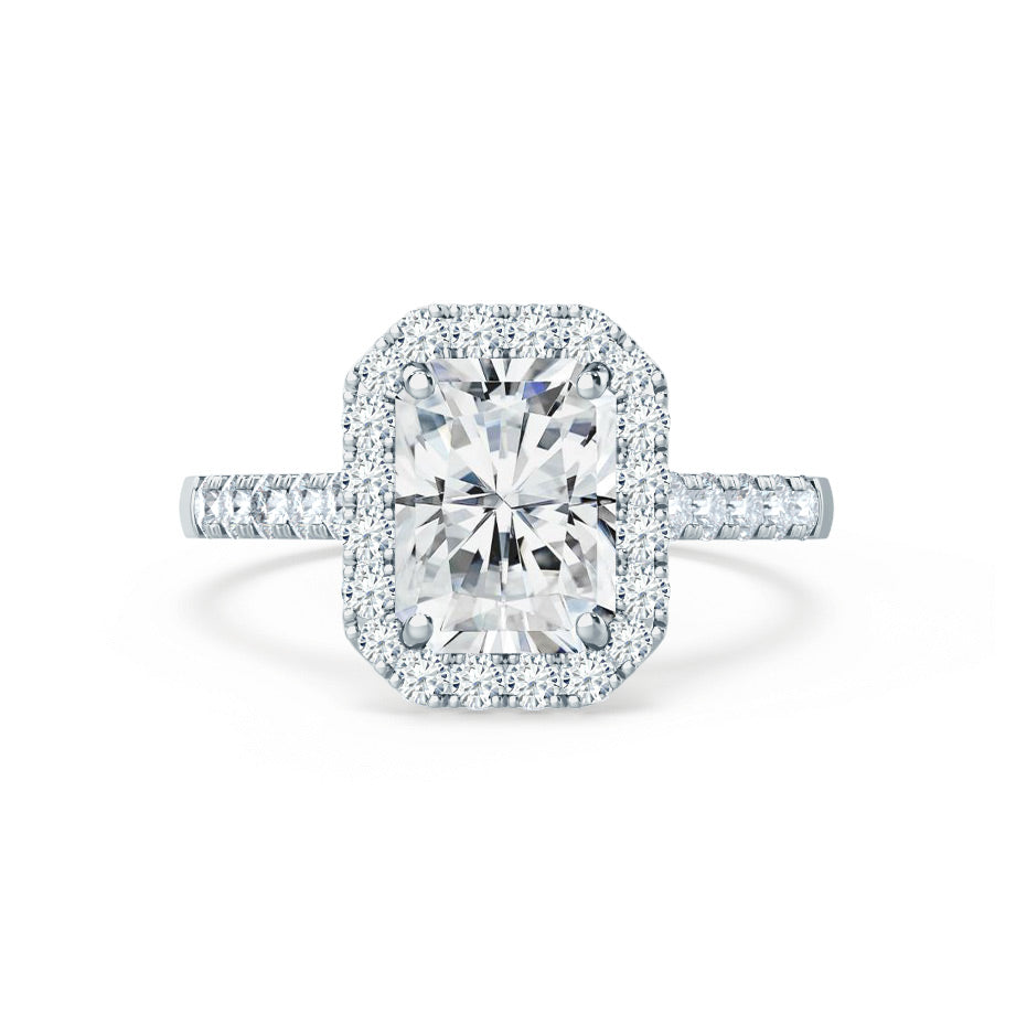 1.20 CT Radiant Halo CVD F/VVS2 Diamond Engagement Ring