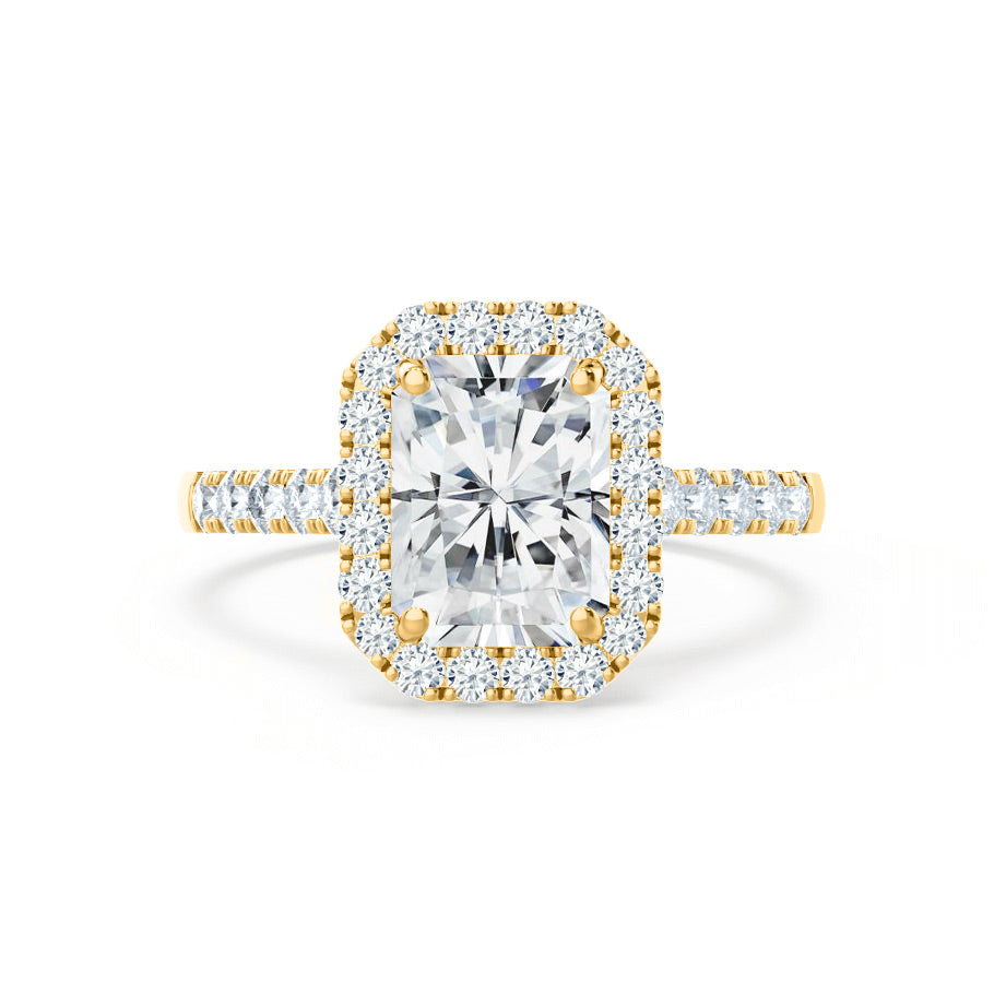 1.50 CT Radiant Halo CVD E/VS1 Diamond Engagement Ring